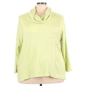 NEW CATHERINE MALANDRINO Sweater Waffle Knit Cowl Neck Top Womens Sz 2X